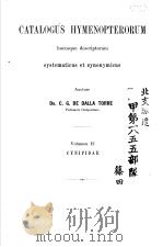 CATALOGUS HYMENOPTERORUM  VOL.2     PDF电子版封面    DR.C.G DE DALLA TORRE 