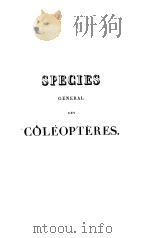 SPECIES GENERAL DES COLEOPTERES  TOME  1（ PDF版）