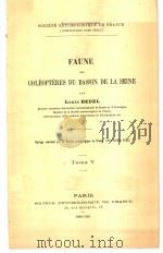 FAUNE DES COLEOPTERES DU BASSIN DE LA SEINE  TOME 5     PDF电子版封面     