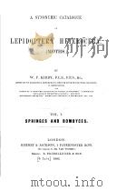 A SYNONYMIC CATALOGUE OF LEPIDOPTERA HETEROCERA  VOL.1(1)     PDF电子版封面     