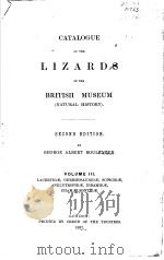 CATALOGUE OF THE LIZARDS IN THE BRITISH MUSEUM VOLUME 3  SECOND EDITION     PDF电子版封面     