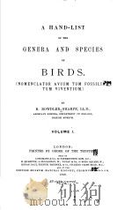 A HAND-LIST OF THE GENERA AND SPECIES OF BIRDS  VOLUME Ⅰ     PDF电子版封面    R.BOWDLER SHARPE 
