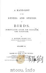 A HAND-LIST OF THE GENERA AND SPECIES OF BIRDS  VOLUME Ⅳ（ PDF版）