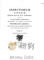 INSECTORUM LIGURIAE SPECIES NOVAE AUT RARIORES  VOL.1     PDF电子版封面     