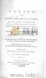 VOYAGE TO CHINA AND THE EAST INDIES  VOL.1     PDF电子版封面     