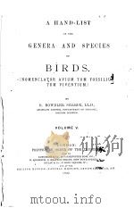 A HAND-LIST OF THE GENERA AND SPECIES OF BIRDS  VOLUME 5（ PDF版）