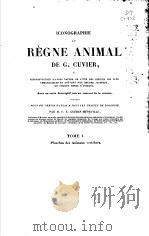 ICONOGRAPHIE DU REGNE ANIMAL DE G. CUVIER  TOME 1     PDF电子版封面     