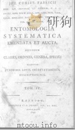ENTOMOLOGIA SYSTEMATICA EMENDATA ET AUCTA  TOM 4     PDF电子版封面     