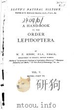 A HAND-BOOK TO THE ORDER LEPIDOPTERA  VOL.5 PART 3     PDF电子版封面    W.F.KIRBY  F.L.S.  F.ENT.S 