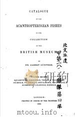 CATALOGUE OF THE ACANTHOPTERYGIAN FISHES IN THE COLLECTION OF THE BRITISH MUSEUM VOL.2     PDF电子版封面     