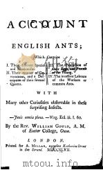 ACCOUNT OF ENGLISH ANTS（ PDF版）