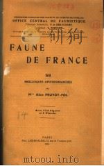 FAUNE DE FRANCE 58     PDF电子版封面    M ALICE PRUVOT FOL 