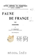 FAUNE DE FRANCE 32     PDF电子版封面    G.SENEVET 