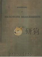 HANDBOOK OF MICROWAVE MEASUREMENTS  VOLUME 1  SECOND EDITION     PDF电子版封面     