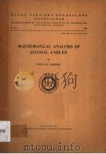 MATHEMATICAL ANALYSIS OF COAXIAL CABLES     PDF电子版封面     