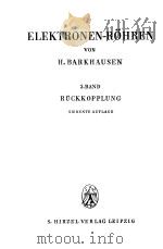 ELEKTRONEN-ROHREN  3.BAND     PDF电子版封面    H.HARKHAUSEN 