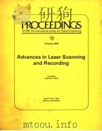 PROCEEDINGS OF SPIE-THE INTERNATIONAL SOCIETY FOR OPTICAL ENGINEERING  VOLUME 396 ADVANCES IN LASER   1983  PDF电子版封面  0892524316  LEO BEISER 