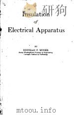 INSULATION OF ELECTRICAL APPARATUS  FIRST EDITION（ PDF版）