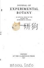 JOURNAL OF EXPERIMENTAL BOTANY  1951  VOLUME 2     PDF电子版封面     