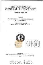 THE JOURNAL OF GENERAL PHYSIOLOGY  1931-32  VOLUME 15     PDF电子版封面    W.J.CROZIER  JOHN H.NORTHROP 