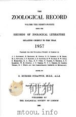 THE ZOOLOGICAL RECORD  1957  VOLUME 94  SECTION 1-12（ PDF版）