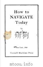 HOW TO NAVIGATE TODAY     PDF电子版封面    M.R.HART 