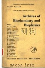 ARCHIVES OF BIOCHEMISTRY AND BIOPHYSICS  VOLUME 69     PDF电子版封面     