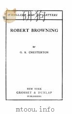 Robert Browning     PDF电子版封面    G.K.Chesterton 