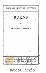 ENGLISH MEN OF LETTERS BURNS（1910 PDF版）