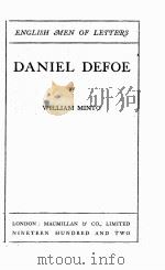 DANIEL DEFOE   1879  PDF电子版封面    WILLIAM MINTO 