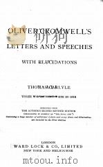 OLIVER CROMWELL＇S LETTERS AND SPEECHES   1846  PDF电子版封面    THOMAS CARLYLE 