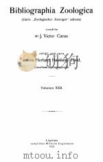 Bibliographia Zoologica Volumen XXII   1912  PDF电子版封面    J.Victor Carus 