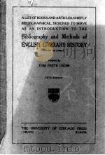 BIBLIOGRAPHY AND METHODS OF ENGLISH LITERARY HISTORY（1928 PDF版）