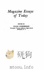 MAGAZINE ESSAYS OF TODAY   1935  PDF电子版封面     