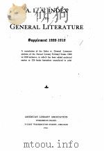 A.L.A. INDEX TO GENERAL LITERATURE   1914  PDF电子版封面     