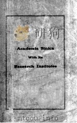 ACADEMIA SINCA WITH ITS RESEARCH INSTITUTES   1929  PDF电子版封面     