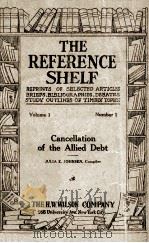 THE REFERENCE SHELF VOLUME 1 NUMBER 1   1923  PDF电子版封面     