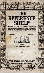 THE REFERENCE SHELF VOLUME 1 NUMBER 10（1923 PDF版）