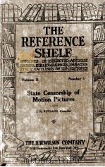 THE REFERENCE SHELF VOLUME 2 NUMBER 1   1923  PDF电子版封面     