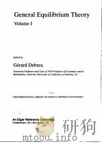 GENERAL EQUILIBRIUM THEORY VOLUME 1     PDF电子版封面  1852784172  GERARD DEBREU 