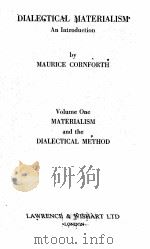 dialectical materialism an introduction volume one     PDF电子版封面     