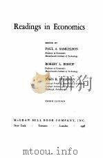 READINGS IN ECONOMICS   1958  PDF电子版封面    PAUL A.SAMUELSON，ROBERT L.BISH 