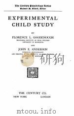 EXPERIMENTAL CHILD STUDY   1931  PDF电子版封面     