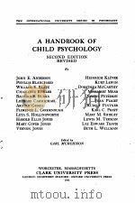 A HANDBOOK OF CHILD PSYCHOLOGY SECOND EDITION REVISED   1933  PDF电子版封面     