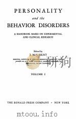 PSYCHOLOGY OF PERSONALITY AND THE BEHAVIOR DISORDERS VOLUME Ⅰ（1944 PDF版）