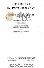 READINGS IN PSYCHOLOGY   1930  PDF电子版封面    RAYMOND HOLDER WHEELER 
