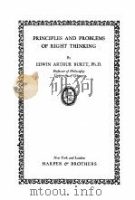 PRINCIPLES AND PROBLEMS OF RIGHT THINKING   1928  PDF电子版封面     