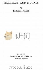 MARRIAGE AND MORALS   1932  PDF电子版封面     