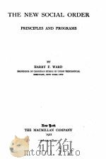 THE NEW SOCIAL ORDER   1922  PDF电子版封面    HARRY F. WARD 
