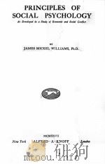 PRINCIPLES OF SOCIAL PYCHOLOGY   1922  PDF电子版封面     